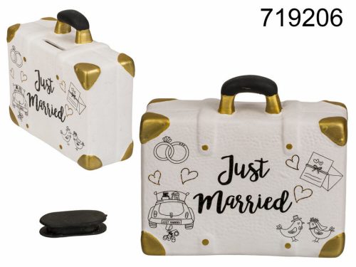 Esküvői bőrönd persely Just Married 
