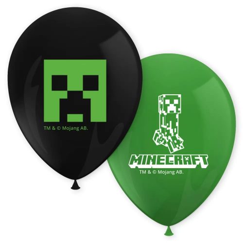 Minecraft Green léggömb, lufi 8db-os