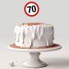 Sebességkorlátozó Tábla 70-es - tortabeszúró, tortadísz a szülinapi tortára